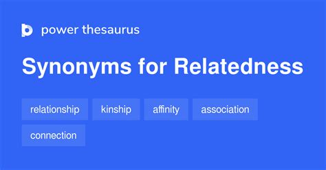 related synonyms|another word for relatedness.